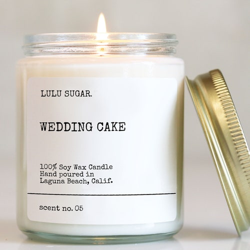 Wedding Cake Scented Soy Candle Soy Candle Gift Engagement Etsy