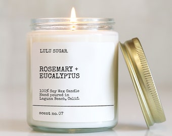 Rosemary Eucalyptus Scented Soy Candle | Eucalyptus Scented Candle | Rosemary Scented Candle | Natural Candle