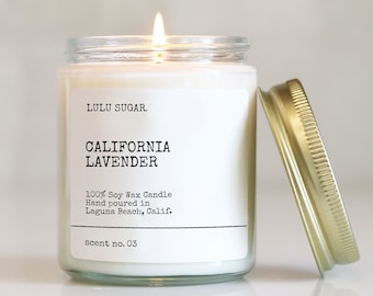 California Lavender Soy Candle: Aromatherapy with Eucalyptus & Cedarwood