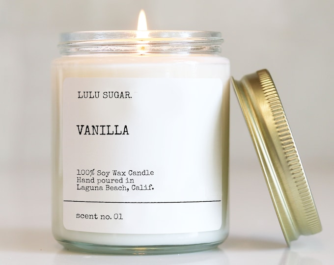 Vanilla Scented Soy Candle | Soy Candle Gift | Vanilla Candle | Premium Candle | Handmade Candle | Scented Candle | Lightly Scented Candle