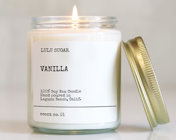 Vanilla Scented Soy Candle | Soy Candle Gift | Vanilla Candle | Premium Candle | Handmade Candle | Scented Candle | Lightly Scented Candle
