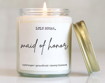 Maid of Honor Candle | Bridal Party Gift Candle | Scented Soy Candle | Soy Candle Gift | Wedding Party Gift Candle | Maid of Honor Proposal