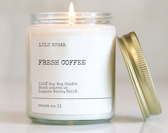 Fresh Coffee Scented Candle | Soy Candle | Coffee Candles | Coffee Fragrance | Clean Candle