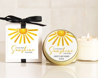 Baby Shower Favor Candles - Ray of Sunshine Shower Favor - Personalized Baby Shower Favors | Baby Shower Candles | Sun Baby Shower Favor