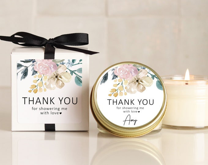 Bridal Shower Favor Candles - Natural Floral Bridal Shower | Baby Shower Favors | Floral Bridal Shower Favor Candles | Personalized Favors