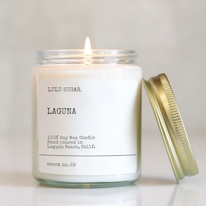 Laguna Scented Soy Candle: Beach & Cactus Flower Scent