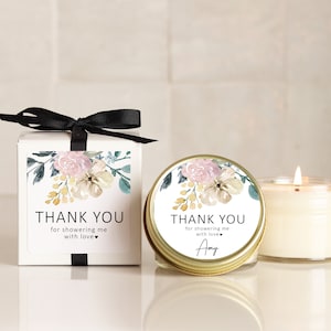 Bridal Shower Favor Candles - Natural Floral Bridal Shower | Baby Shower Favors | Floral Bridal Shower Favor Candles | Personalized Favors