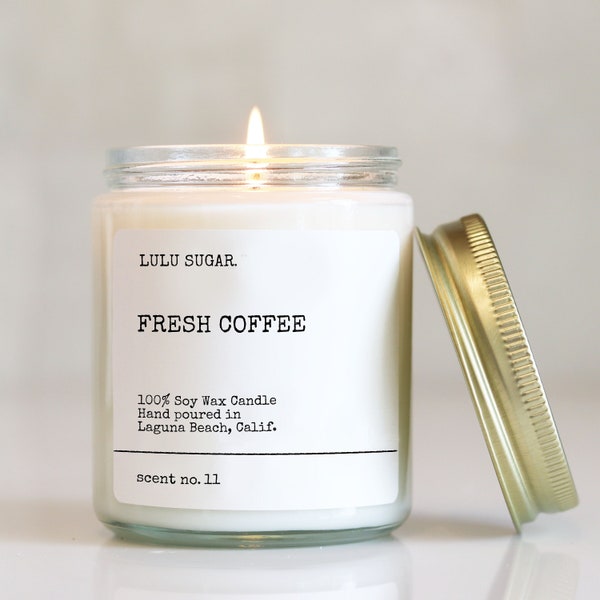 Fresh Coffee Scented Candle | Soy Candle | Coffee Candles | Coffee Fragrance | Clean Candle