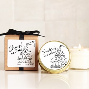 Personalized Birthday Soy Candle Favors: Cheers to Any Age