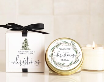 Christmas Candle Client Gifts Bulk Christmas Gifts Bulk Candles Neighbor Christmas Gift Personalized Candles