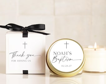Personalized Baptism Candle Favors: Bulk Christening Party Gifts