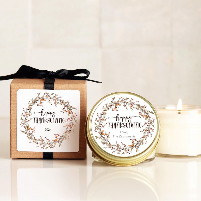 Happy Thanksgiving Candle Favors With Boxes | Thanksgiving Candles | Thanksgiving Table Favor | Thanksgiving Favors | Fall Candle