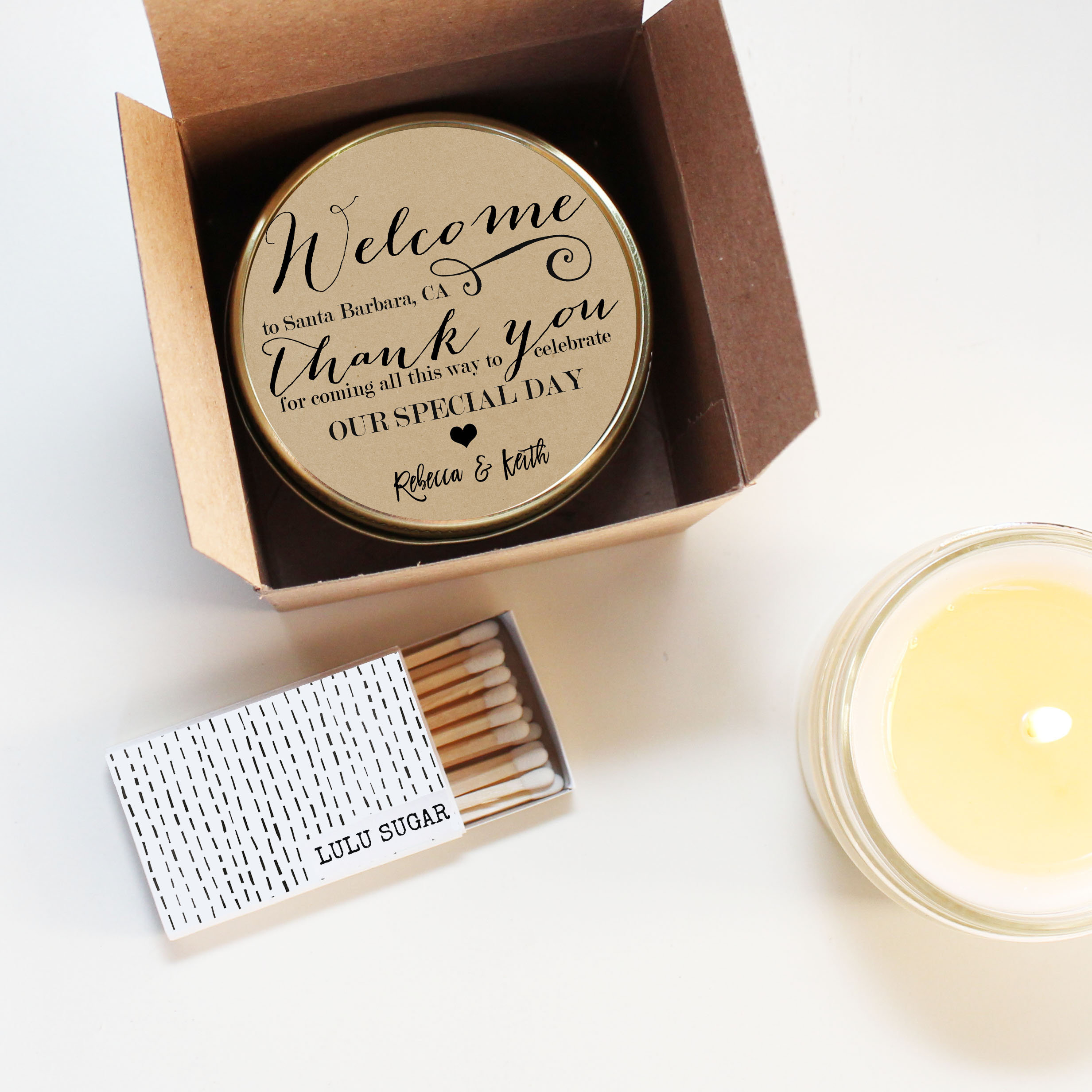 Wedding Favor Candles Label Design Thank You Etsy