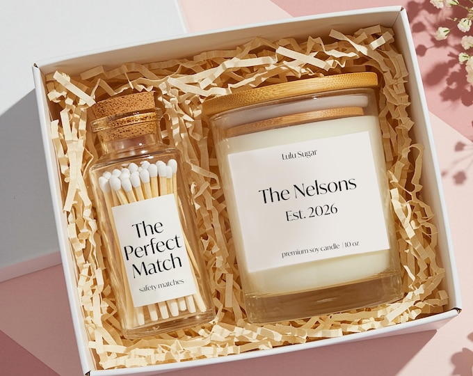 Personalized Soy Candle Gift Set: Wedding & Engagement Present