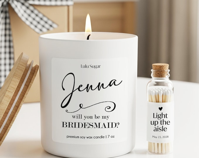 Bridesmaid Candle Bridesmaid Box Ideas Jr. Bridesmaid Gift Box Bridesmaid Card Maid of Honor Proposal Bridal Party Proposal Gift Idea