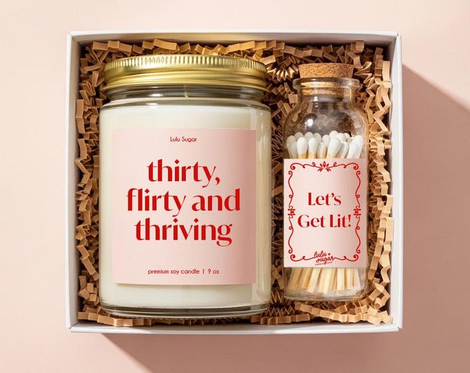 30th Birthday Gift Candle and Match Gift for Best Friend Birthday Gift Set Zodiac Candle Gift for Her Birthday Party Decor