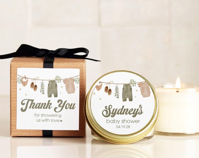 Baby Shower Favors for Guests Clothesline Candle Favor Gender Neutral