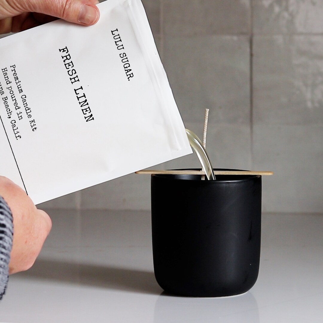 Fresh Linen Scented Candle Kit Candle Refill Kit Premium Scented Candle