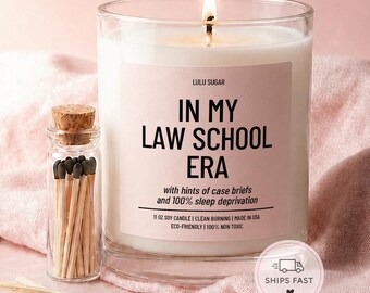 Law School Acceptance Gift Future Lawyer Gift Law Student Candle In My Law School Era