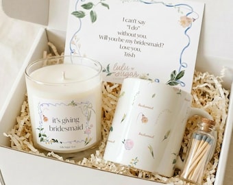 Bridesmaid Box Will you be my Bridesmaid Maid of Honor Proposal It's Giving Candle