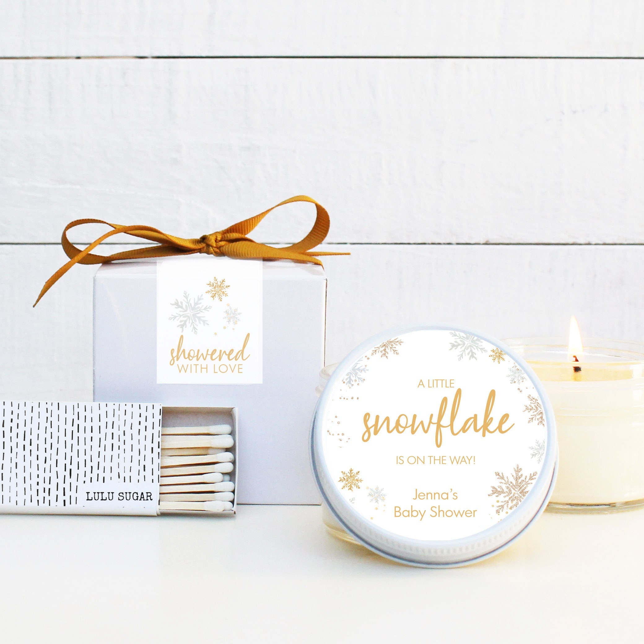 Winter Themed Candle Favors