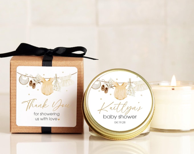 Personalized Baby Shower Favor Candles: Eco-Friendly Soy Wax
