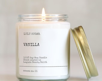 Vanilla Soy Candle: Handmade, Clean Burning, Bourbon Buttercream Scent