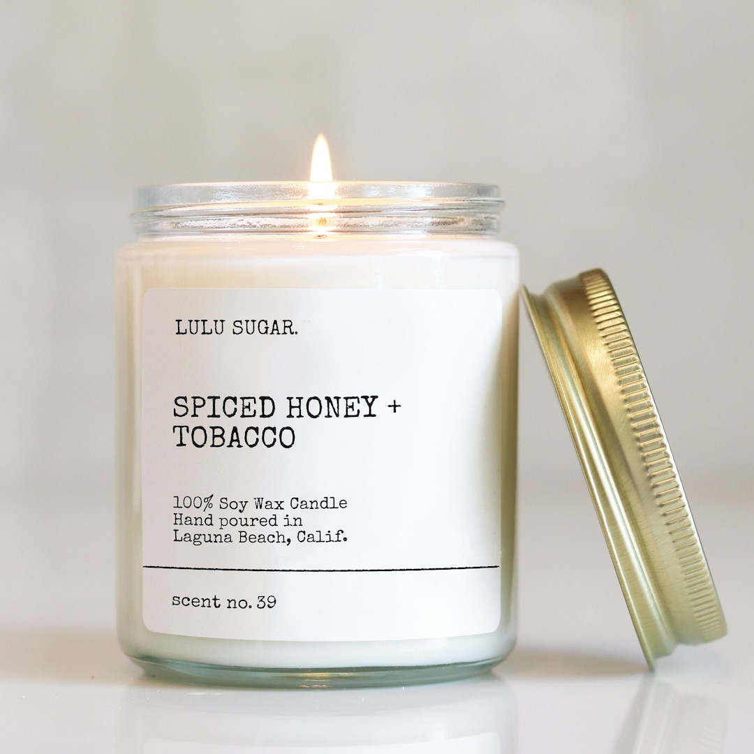 Spiced Honey Tobacco Scented Candle Tobacco Scented Candle Honey