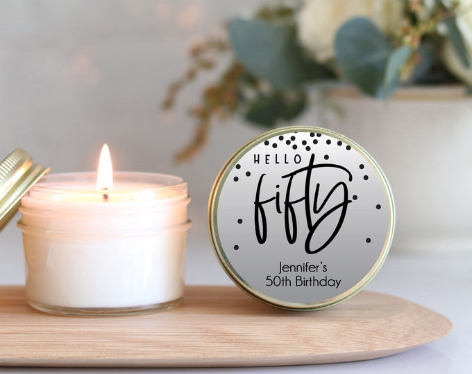 Personalized 50th Birthday Candle Favors: Milestone Party Candles