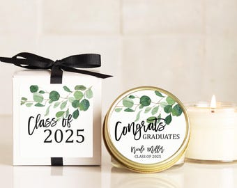 Personalized Graduation Favor Candle: Eucalyptus, Class of 2025