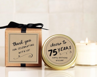 Milestone Birthday Party Favors Cheers Labels | Personalized Birthday Party Candles | Birthday Favor | Birthday Candle | ANY Age