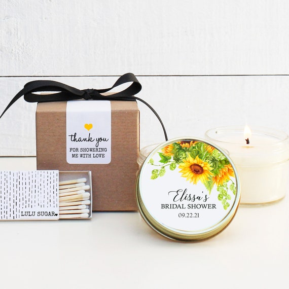 Sunflower Bridal Shower Favors Bridal Shower Candles Etsy