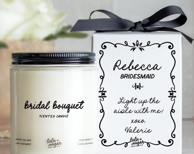 Bridesmaid Proposal Gifts, Light up the aisle with me Candles, Personalized Gift Boxes, Be My Bridesmaid Box Maid-Matron of Honor Proposal