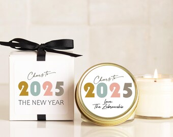 New Years Ever Party Favors Cheers to 2025 Happy New Year Gifts Holiday Candles Personalized Candle Gifts