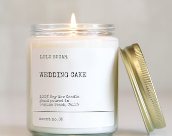 Wedding Cake Scented Soy Candle: Champagne, Buttercream, Rose