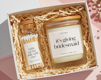 Personalized Bridesmaid Soy Candle Gift Set: Bridal Party Proposal