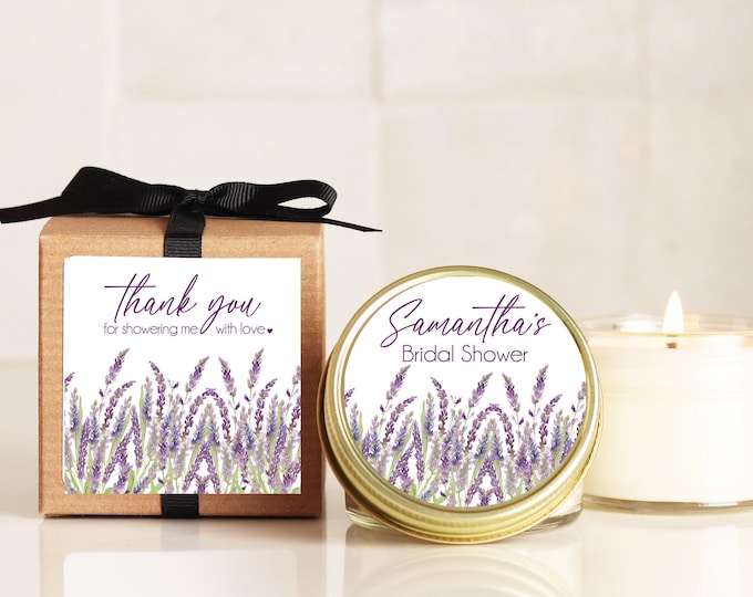Bridal Shower Favor Candles Personalized Lavender Candles Bulk Candles: Eco-Friendly Soy Wax Non-Toxic Candles