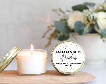 Personalized Birthday Party Favor Candles: Milestone Confetti Design