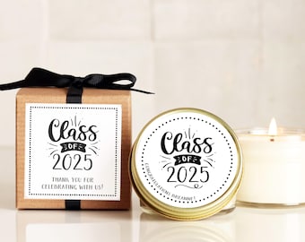 Personalized Graduation Favor Candle: Class of 2025 Soy Candle