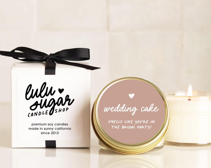Bridal Party Gifts for Bridesmaids Gifts Candles Wedding Cake Candles Smells like you're in the bridal party Candles