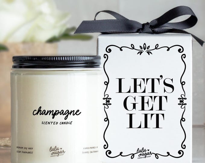 Bridesmaid Gifts, Let's Get Lit Candle, Bridal Party Gift Candle, Wedding Party Gift Candle, Bridesmaid Proposal Gift