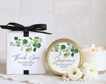 Retirement Party Favors Personalized Candle Retirement Party Decorations Retirement Gift Guest Favor