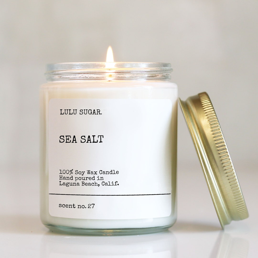 Sea Salt Scented Candle Soy Candle Beach Scented Candle Ocean Candle
