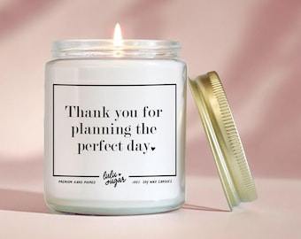 Wedding Planner Gift: Thank You Candle, Soy Wax