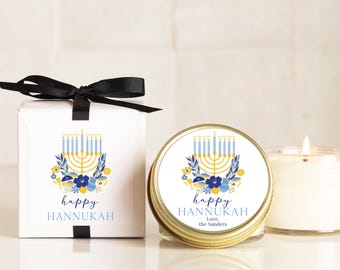 Personalized Hanukkah Candle Gift: Soy Wax, Clean Scents