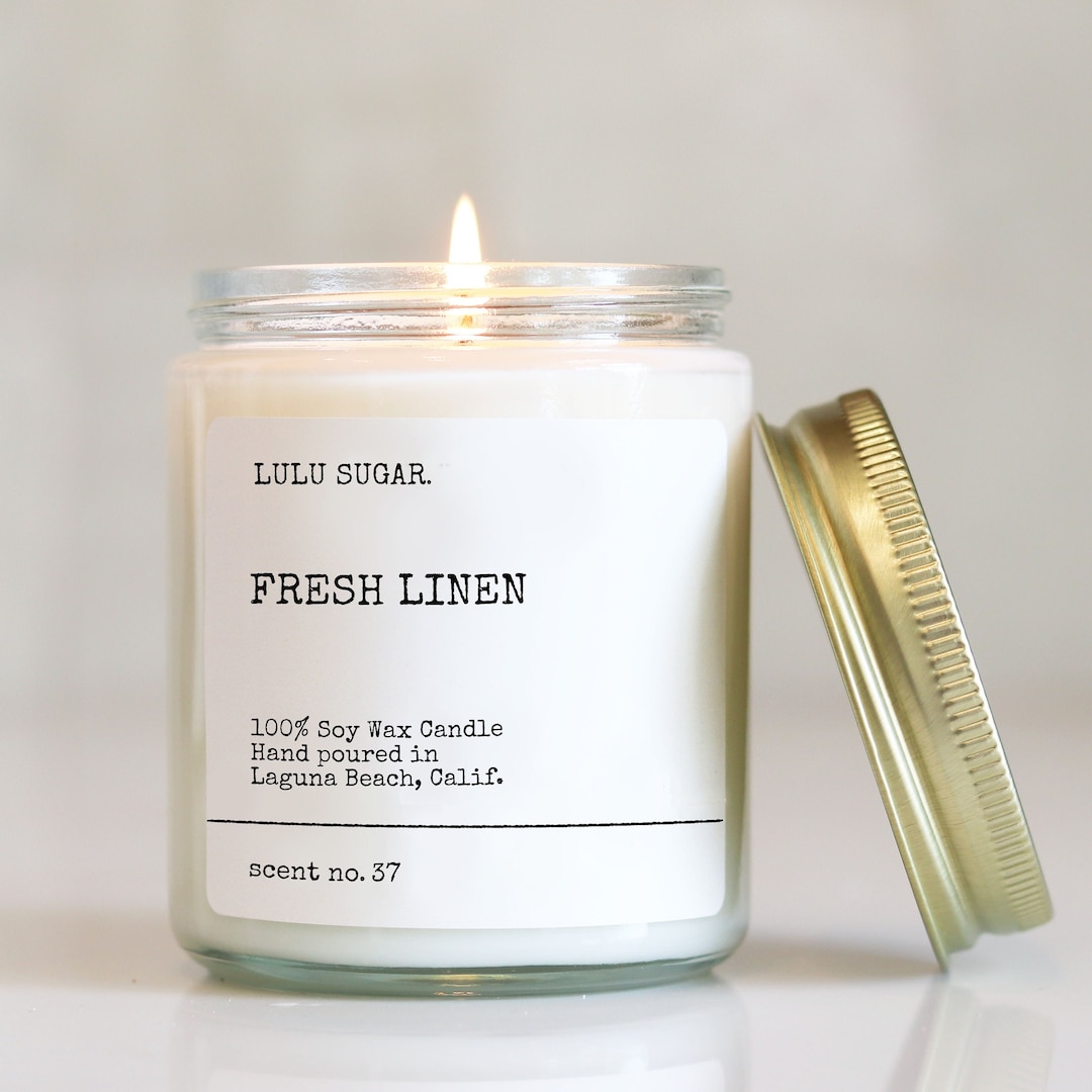 Fresh Linen Scented Candle Cotton Scented Candle Clean Linen Candle