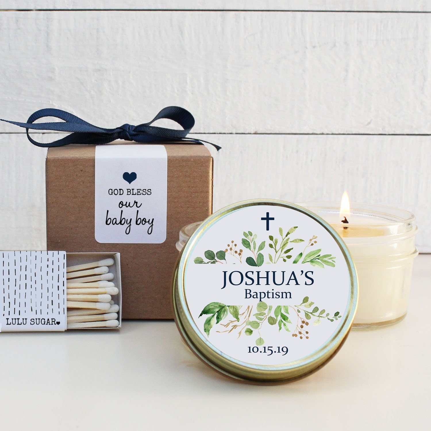 Baptism Favors Baptism Candles Personalized Baptism Etsy