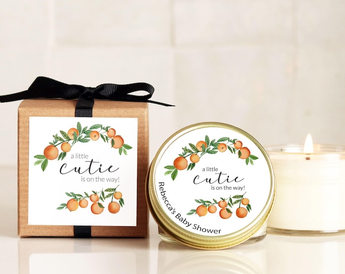 A Little Cutie Is On The Way Baby Shower Favors for Guests Personalized Candle Favor