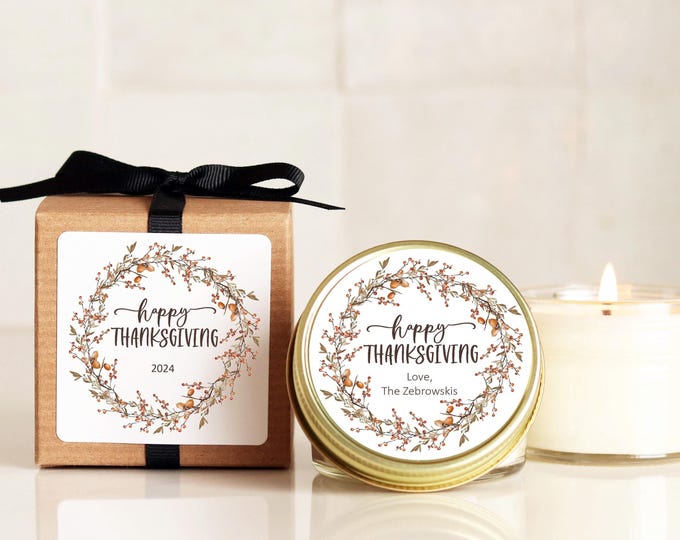 Happy Thanksgiving Candle Favors With Boxes | Thanksgiving Candles | Thanksgiving Table Favor | Thanksgiving Favors | Fall Candle