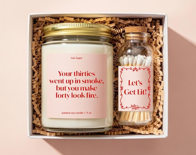40th Birthday Gift Candle and Match Gift for Best Friend Birthday Gift Set Zodiac Candle Gift for Her Birthday Party Decor